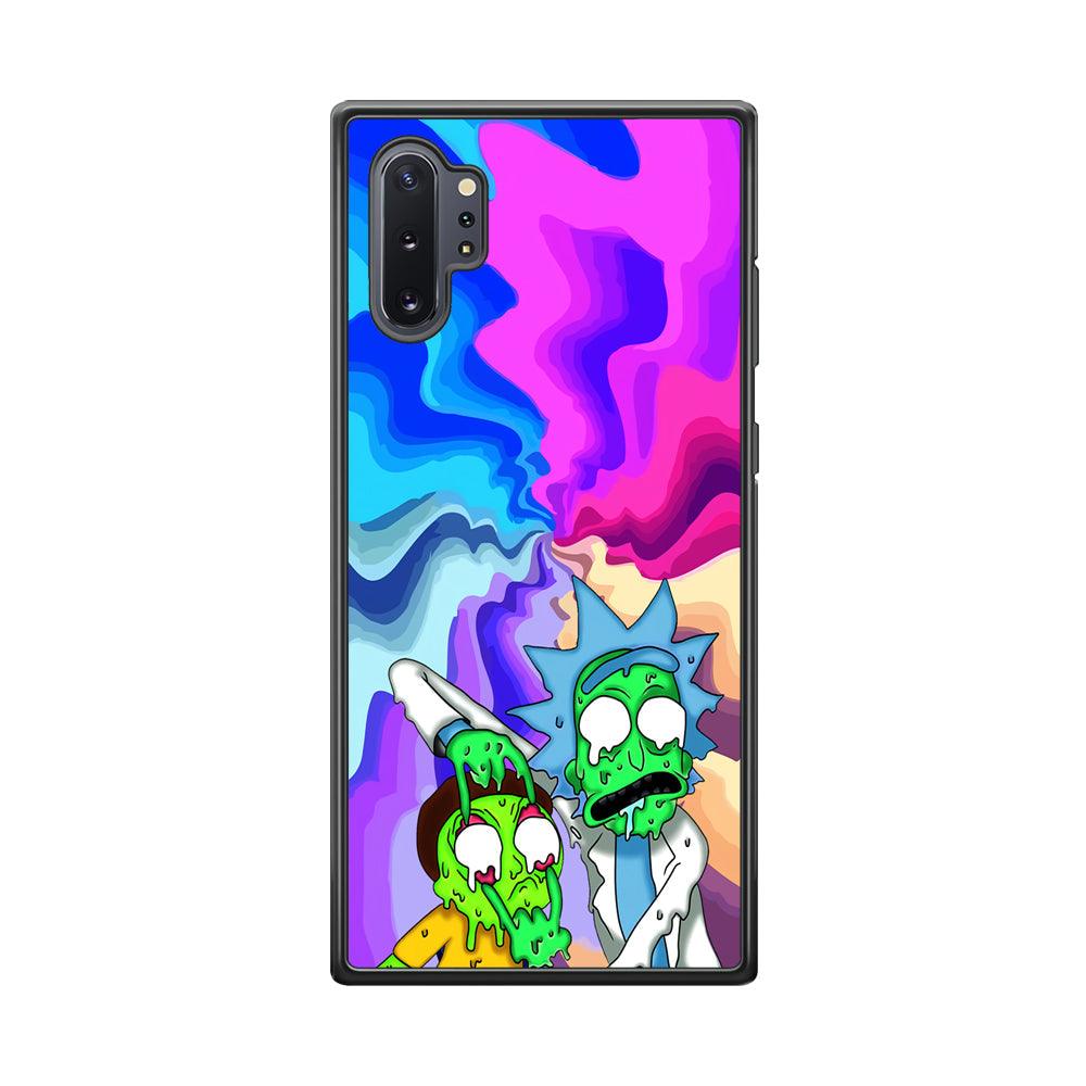 Rick and Morty Illussion of Life Samsung Galaxy Note 10 Plus Case-Rubber Black (2D Case)-Oxvistore