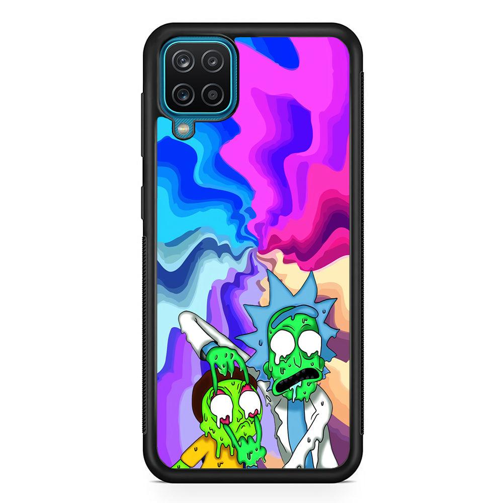 Rick and Morty Illussion of Life Samsung Galaxy A12 Case-Rubber Black (2D Case)-Oxvistore