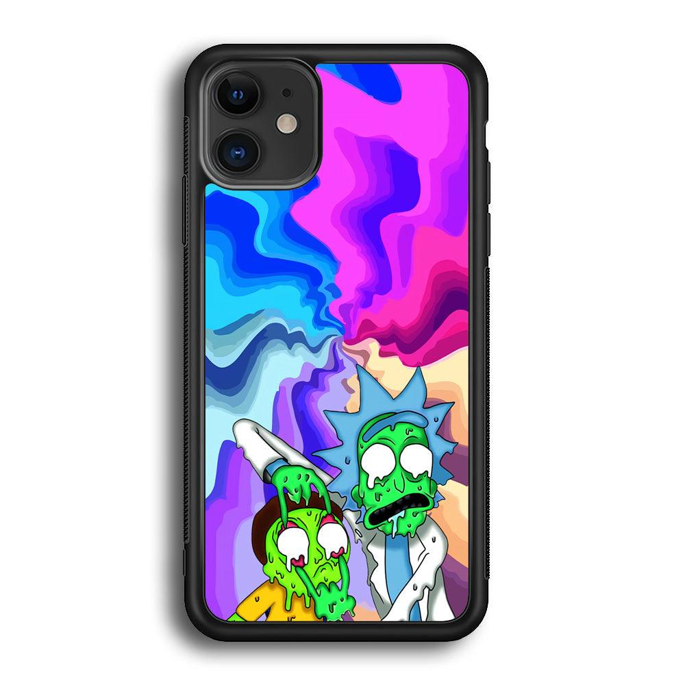 Rick and Morty Illussion of Life iPhone 12 Case-Rubber Black (2D Case)-Oxvistore
