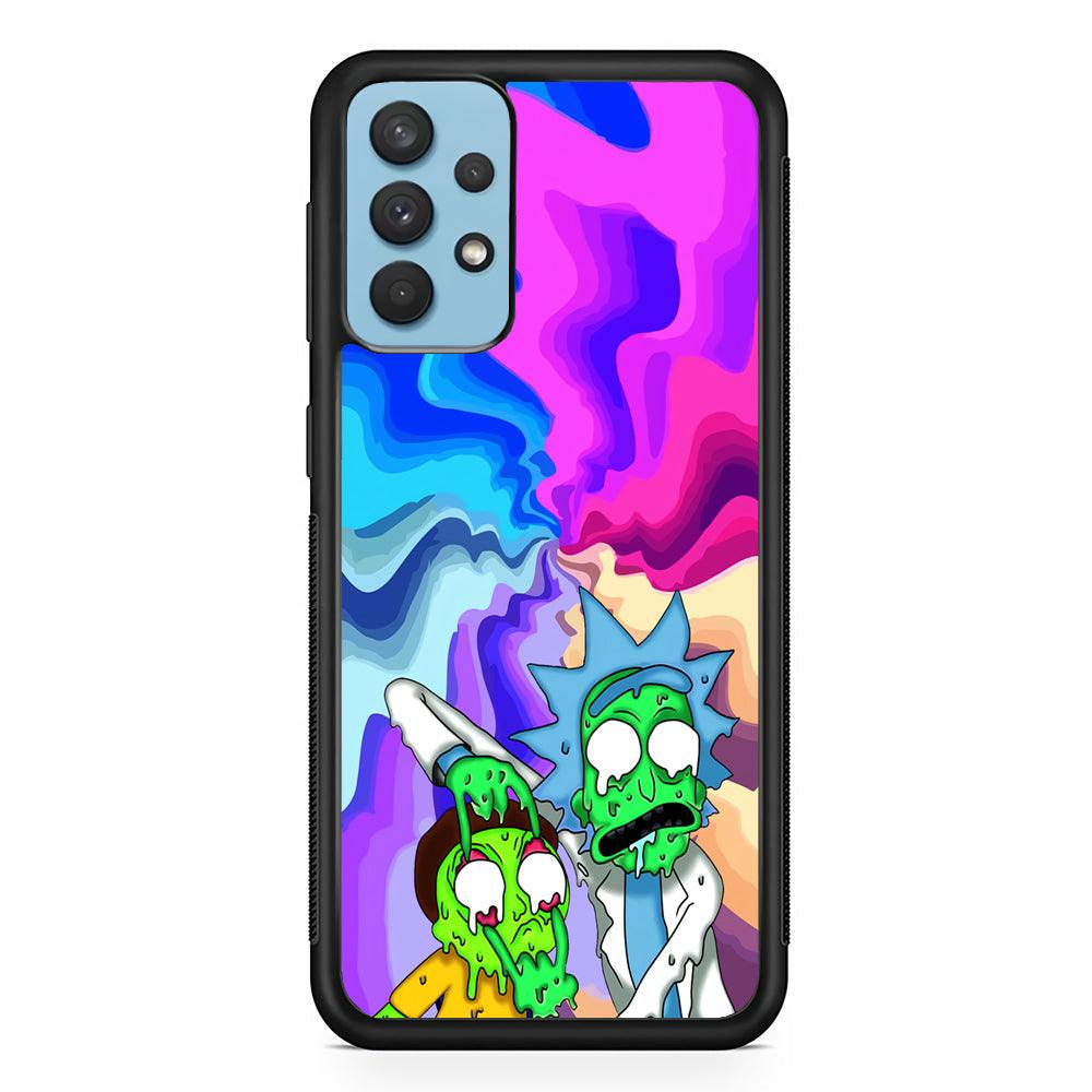 Rick and Morty Illussion of Life Samsung Galaxy A32 Case-Rubber Black (2D Case)-Oxvistore
