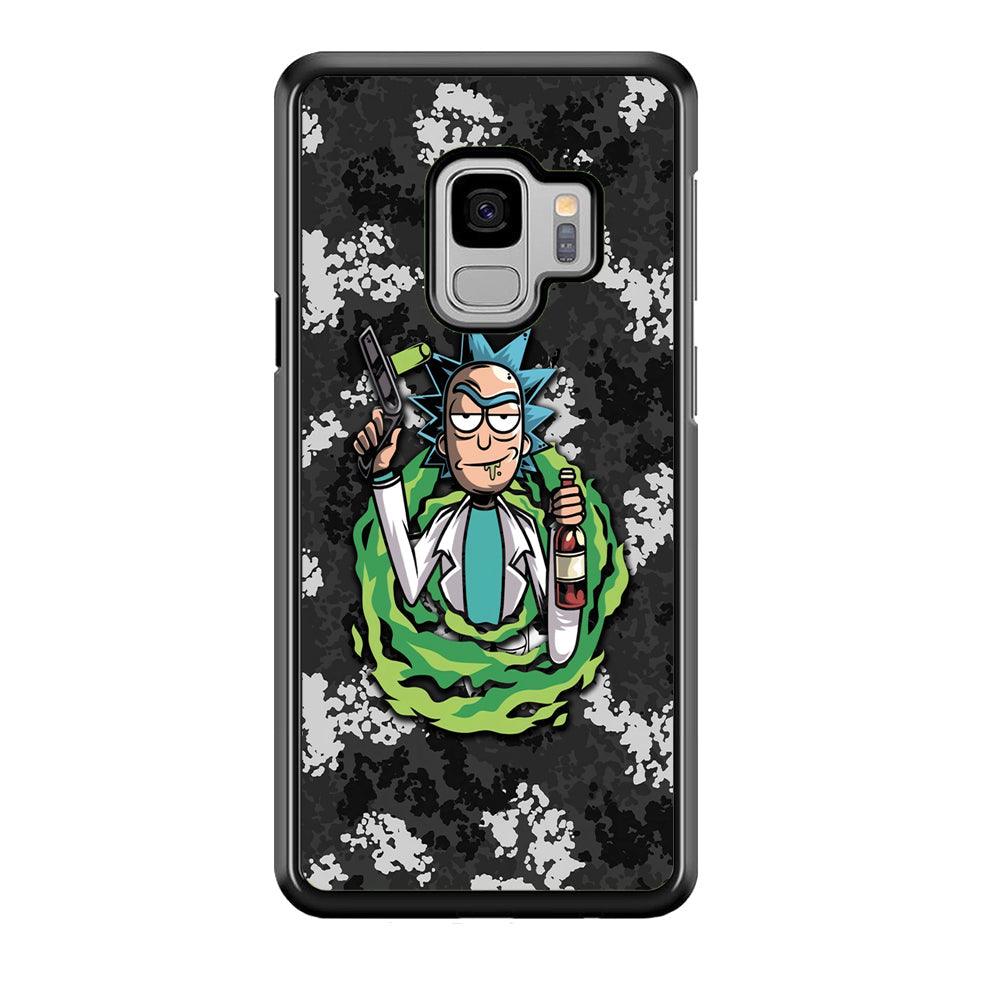 Rick and Morty Let's Have Fun Samsung Galaxy S9 Case-Rubber Black (2D Case)-Oxvistore