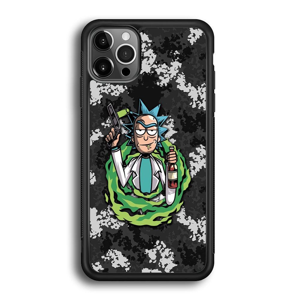 Rick and Morty Let's Have Fun iPhone 12 Pro Case-Rubber Black (2D Case)-Oxvistore