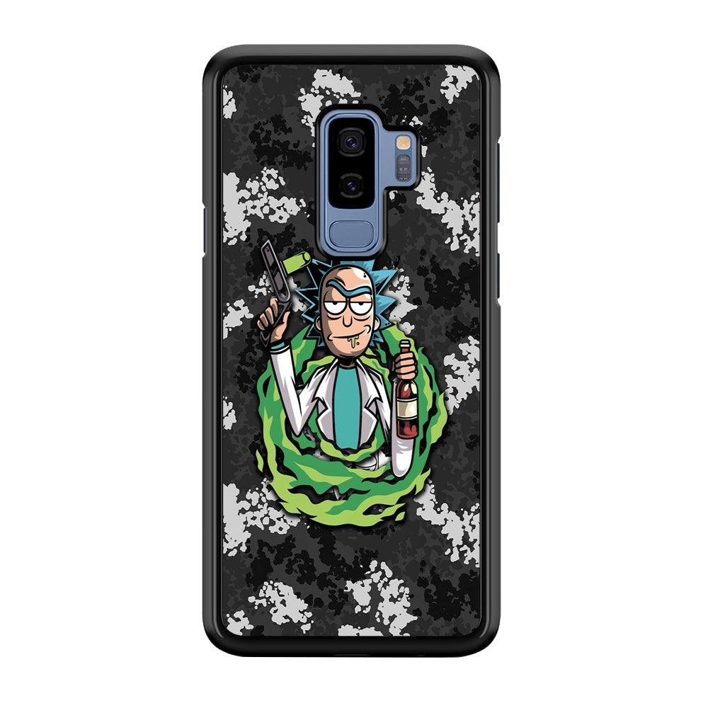 Rick and Morty Let's Have Fun Samsung Galaxy S9 Plus Case-Rubber Black (2D Case)-Oxvistore