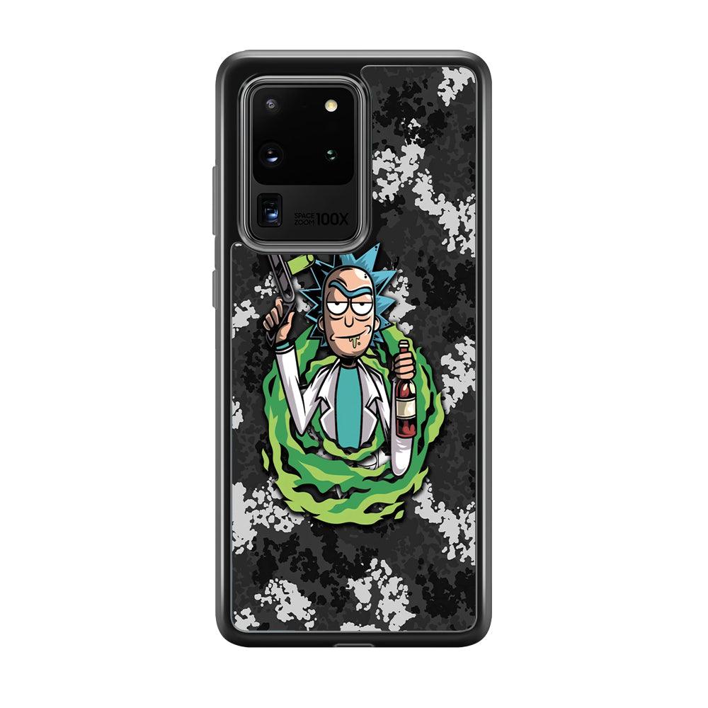 Rick and Morty Let's Have Fun Samsung Galaxy S20 Ultra Case-Rubber Black (2D Case)-Oxvistore