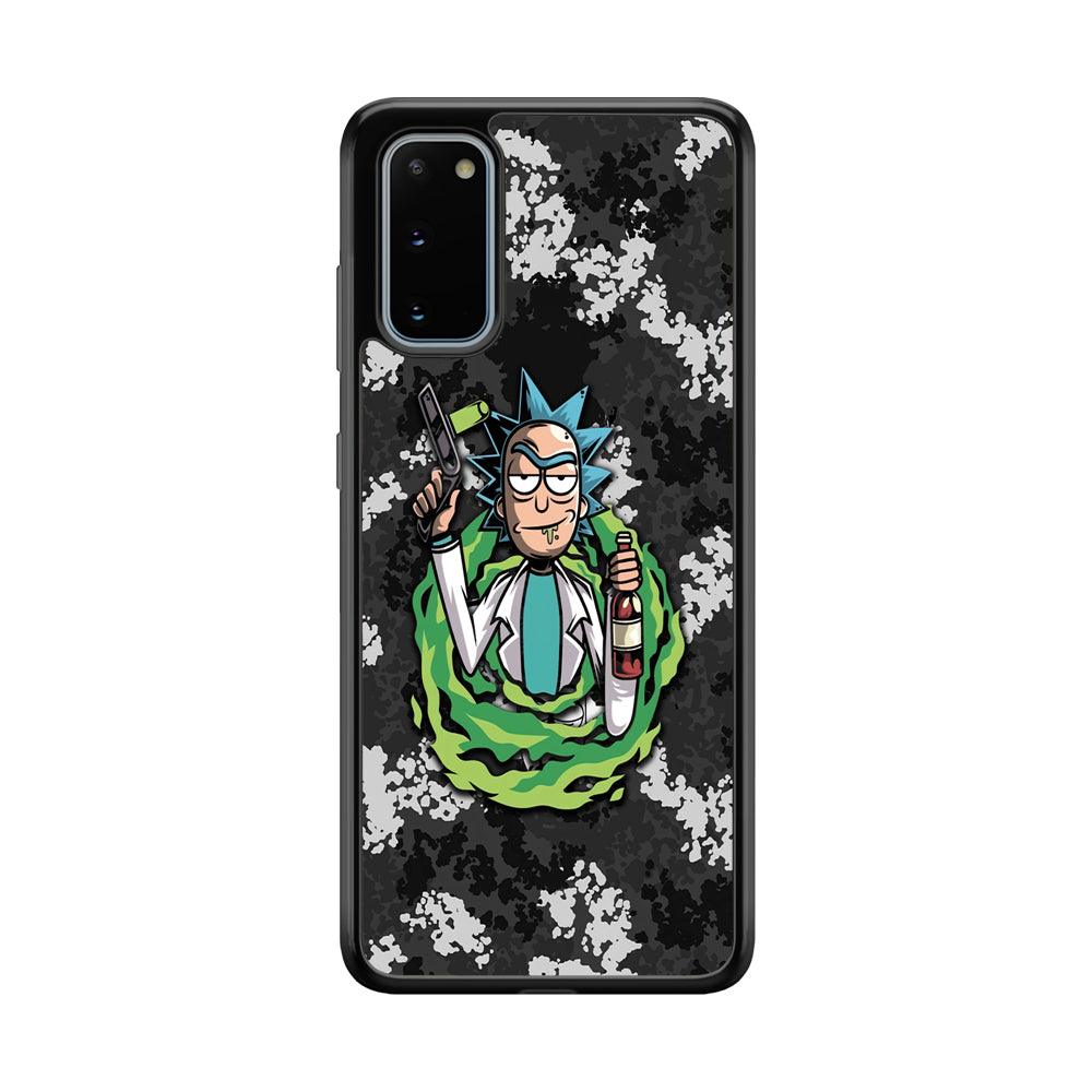 Rick and Morty Let's Have Fun Samsung Galaxy S20 Case-Rubber Black (2D Case)-Oxvistore