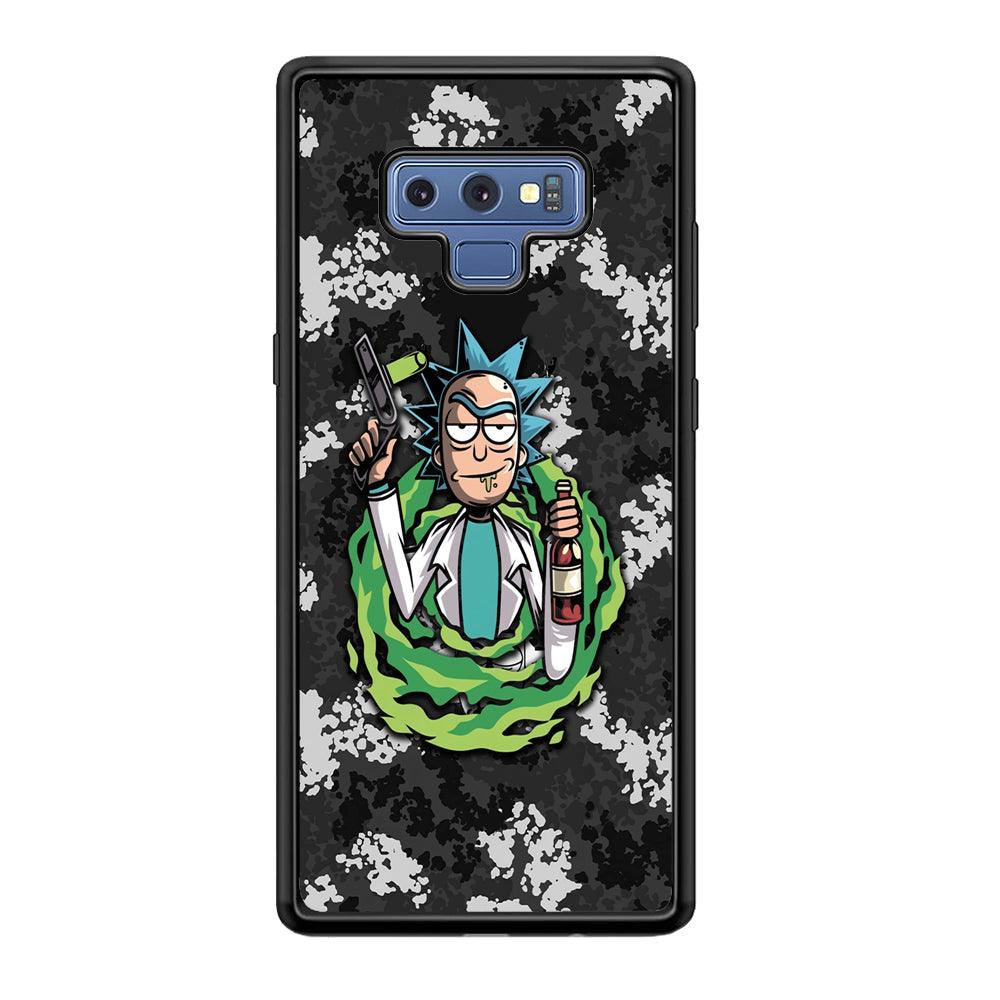 Rick and Morty Let's Have Fun Samsung Galaxy Note 9 Case-Rubber Black (2D Case)-Oxvistore