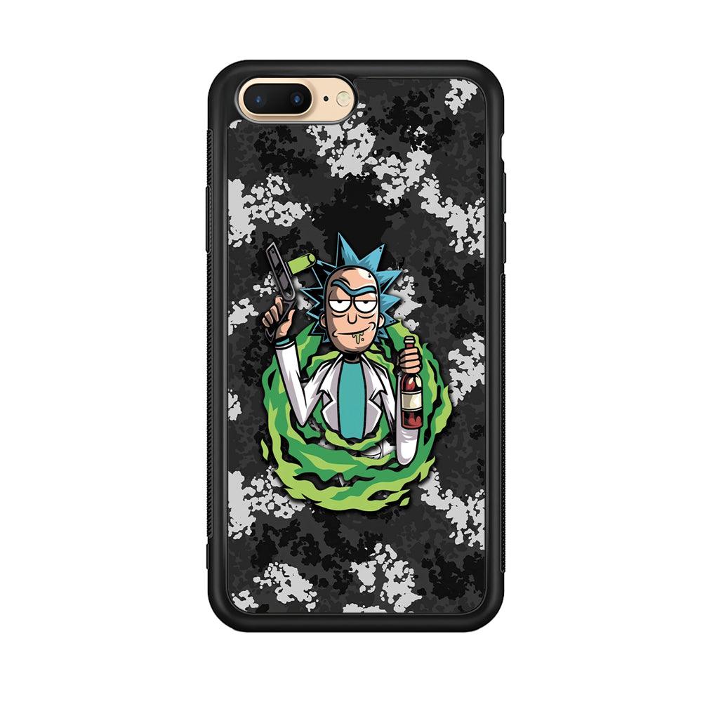 Rick and Morty Let's Have Fun iPhone 7 Plus Case-Rubber Black (2D Case)-Oxvistore