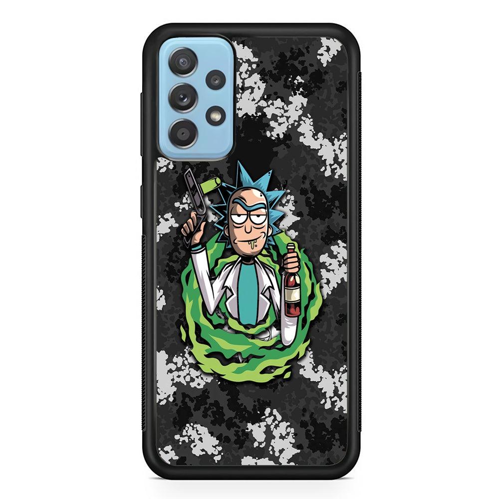 Rick and Morty Let's Have Fun Samsung Galaxy A52 Case-Rubber Black (2D Case)-Oxvistore