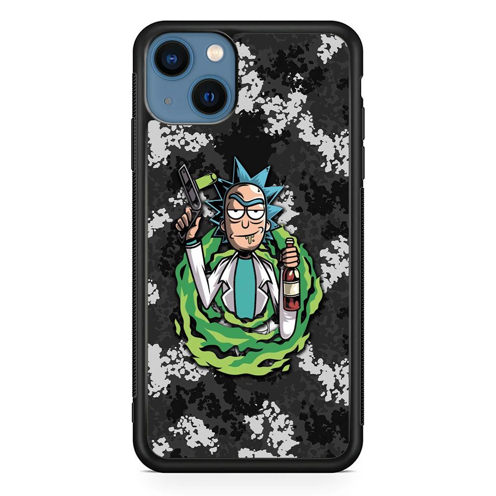 Rick and Morty Let's Have Fun iPhone 14 Case-Rubber Black (2D Case)-Oxvistore