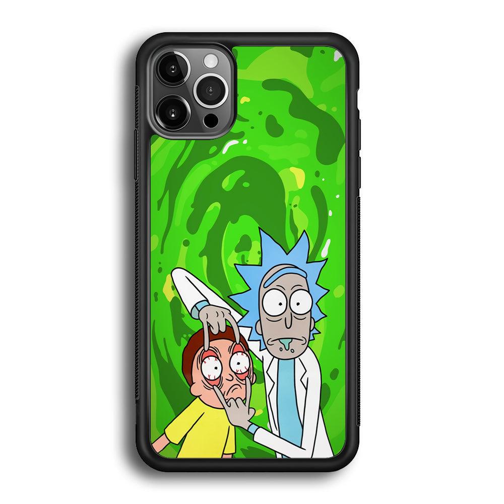 Rick and Morty Look The Real Life iPhone 12 Pro Case-Rubber Black (2D Case)-Oxvistore