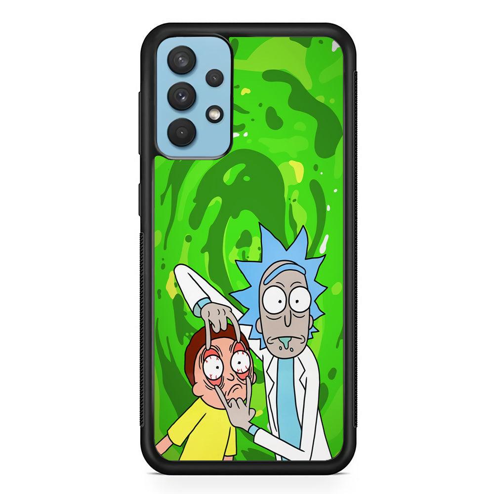 Rick and Morty Look The Real Life Samsung Galaxy A32 Case-Rubber Black (2D Case)-Oxvistore