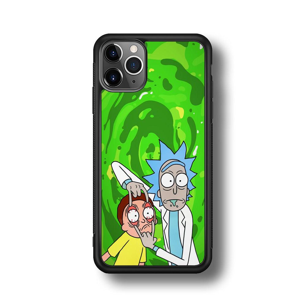 Rick and Morty Look The Real Life iPhone 11 Pro Case-Rubber Black (2D Case)-Oxvistore