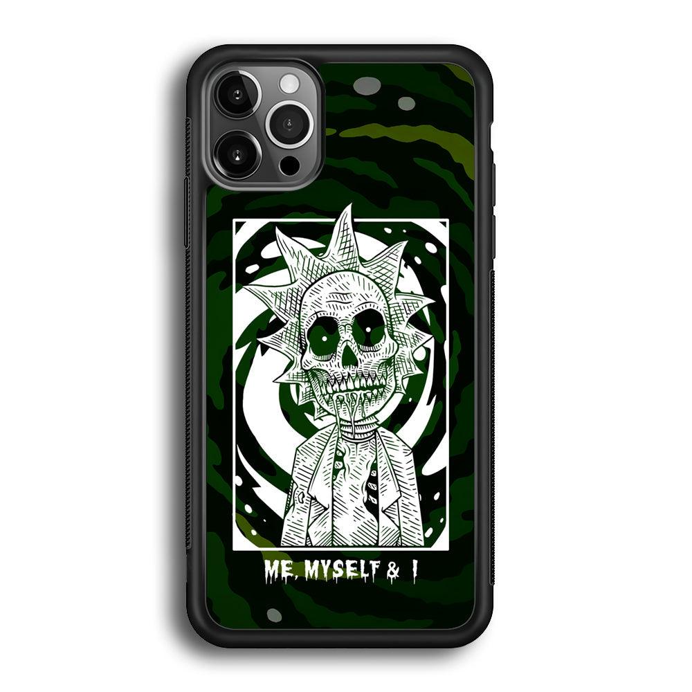 Rick and Morty Me, Myself and I iPhone 12 Pro Max Case-Rubber Black (2D Case)-Oxvistore