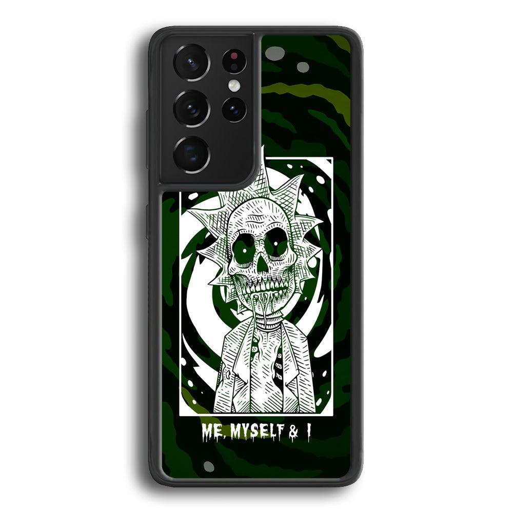 Rick and Morty Me, Myself and I Samsung Galaxy S24 Ultra Case-Rubber Black (2D Case)-Oxvistore