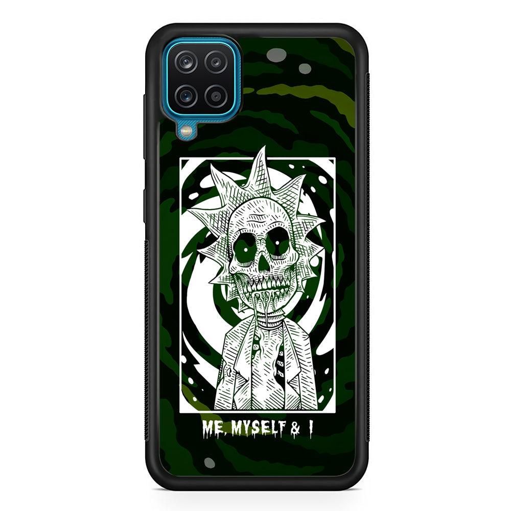 Rick and Morty Me, Myself and I Samsung Galaxy A12 Case-Rubber Black (2D Case)-Oxvistore