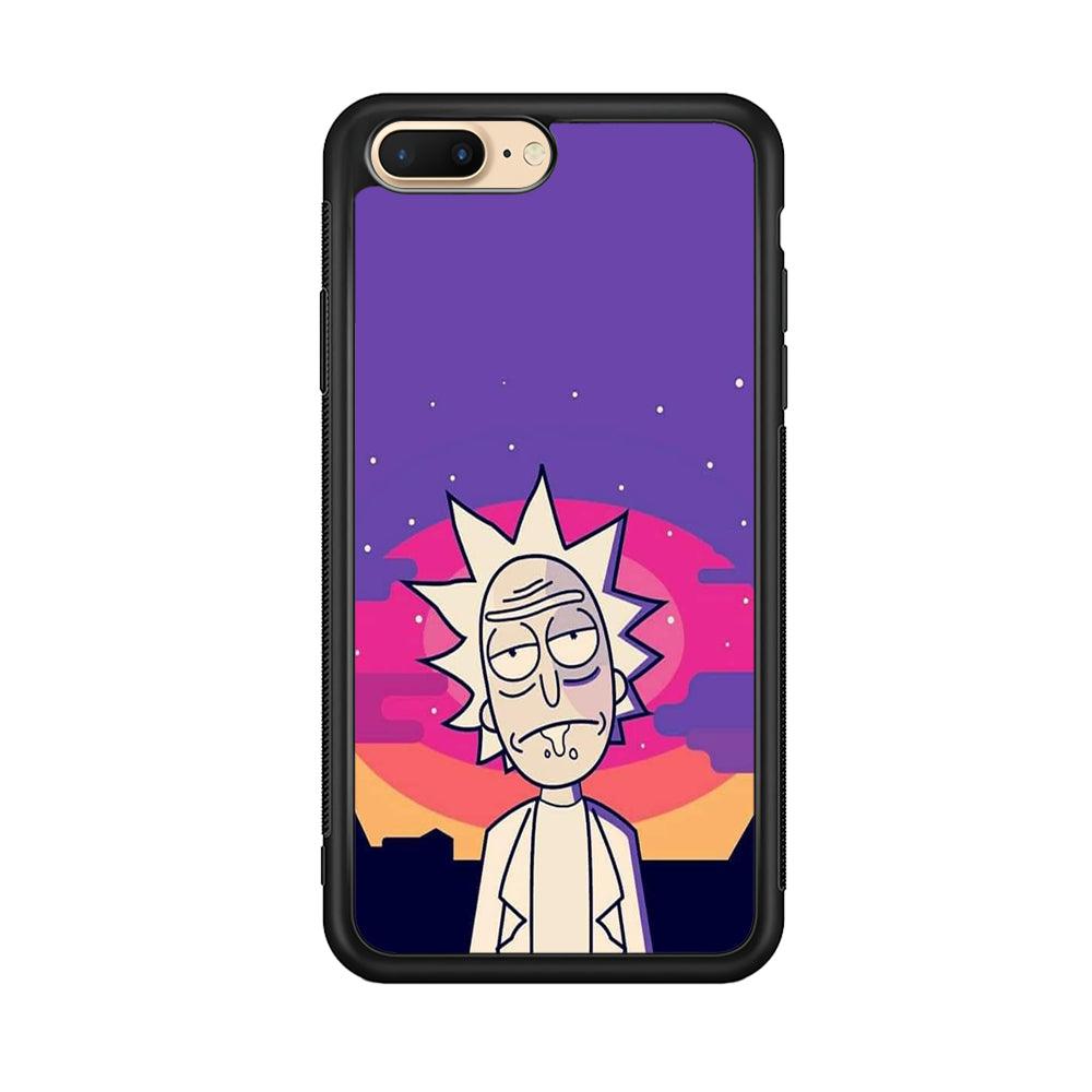 Rick and Morty Night Face iPhone 7 Plus Case-Rubber Black (2D Case)-Oxvistore