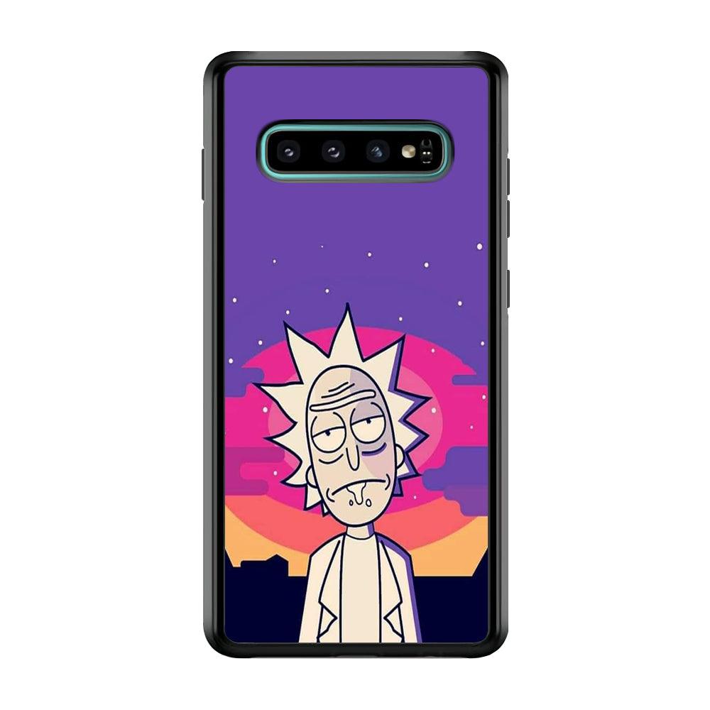 Rick and Morty Night Face Samsung Galaxy S10 Plus Case-Rubber Black (2D Case)-Oxvistore