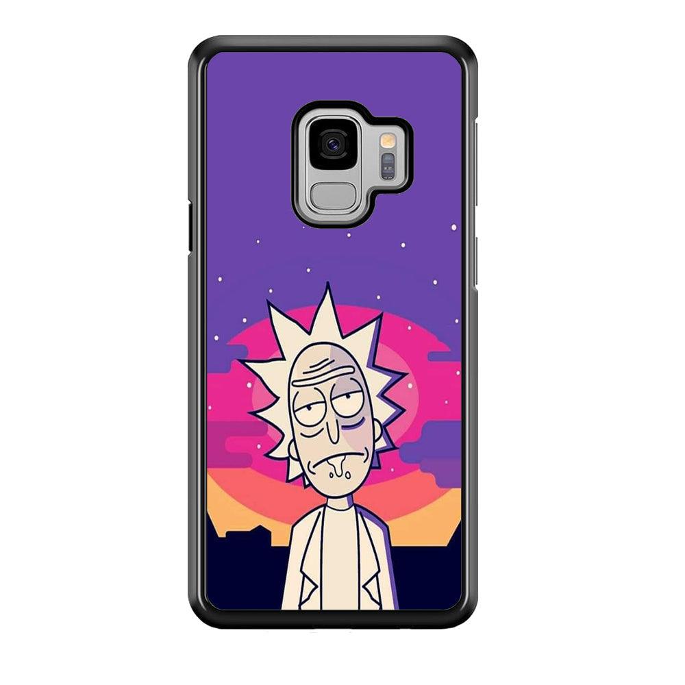 Rick and Morty Night Face Samsung Galaxy S9 Case-Rubber Black (2D Case)-Oxvistore