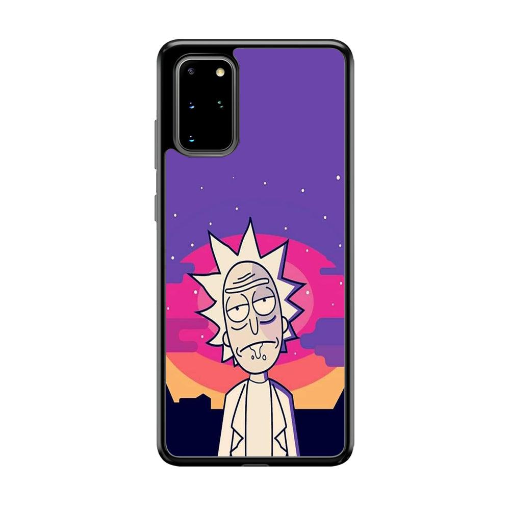 Rick and Morty Night Face Samsung Galaxy S20 Plus Case-Rubber Black (2D Case)-Oxvistore