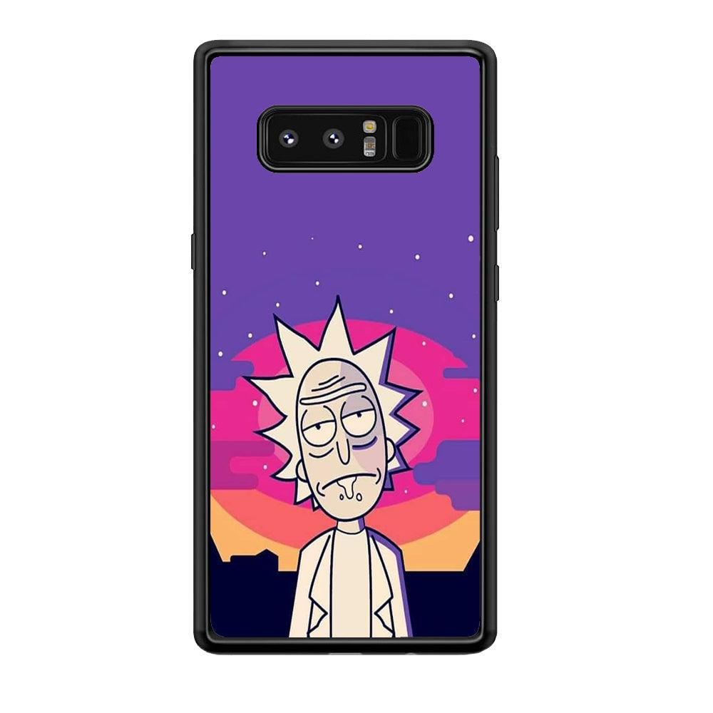 Rick and Morty Night Face Samsung Galaxy Note 8 Case-Rubber Black (2D Case)-Oxvistore