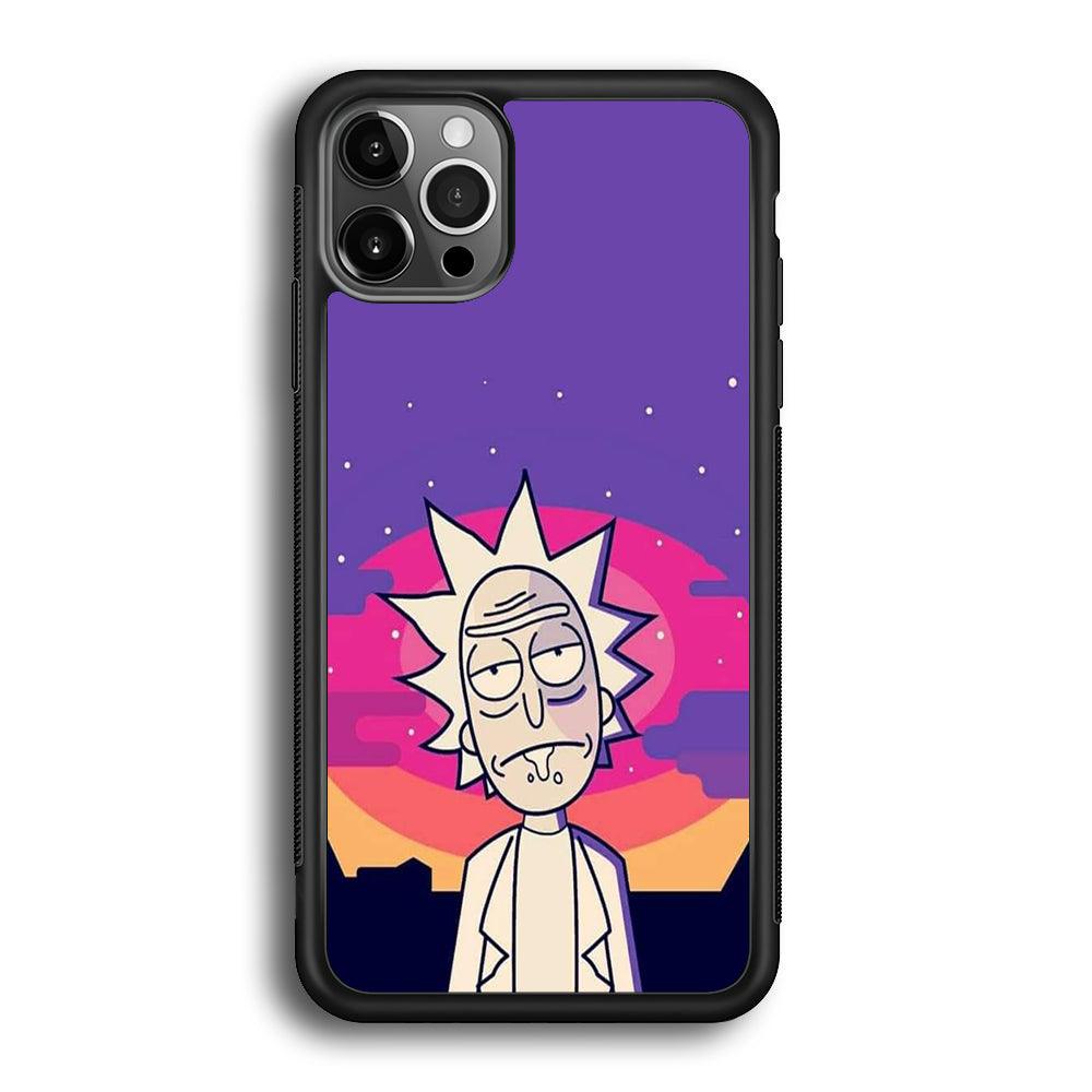 Rick and Morty Night Face iPhone 12 Pro Case-Rubber Black (2D Case)-Oxvistore
