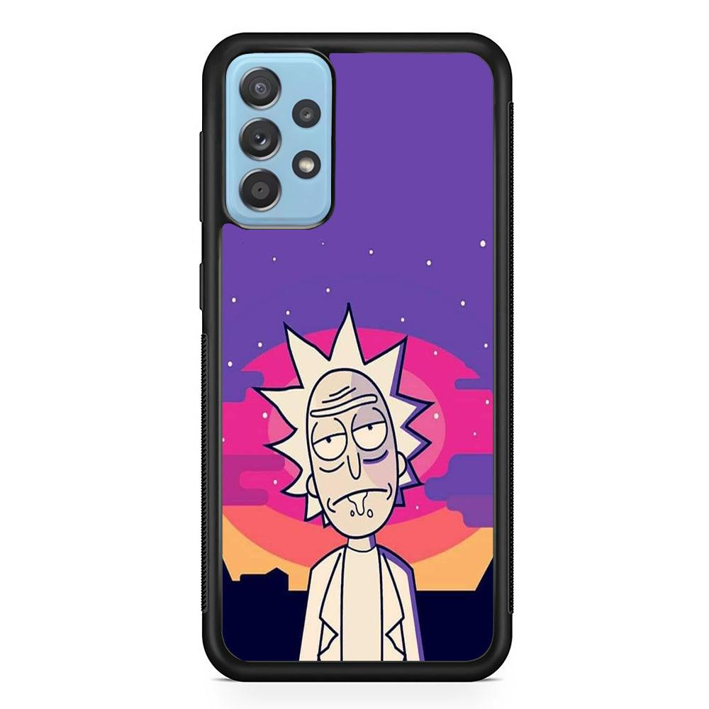 Rick and Morty Night Face Samsung Galaxy A72 Case-Rubber Black (2D Case)-Oxvistore