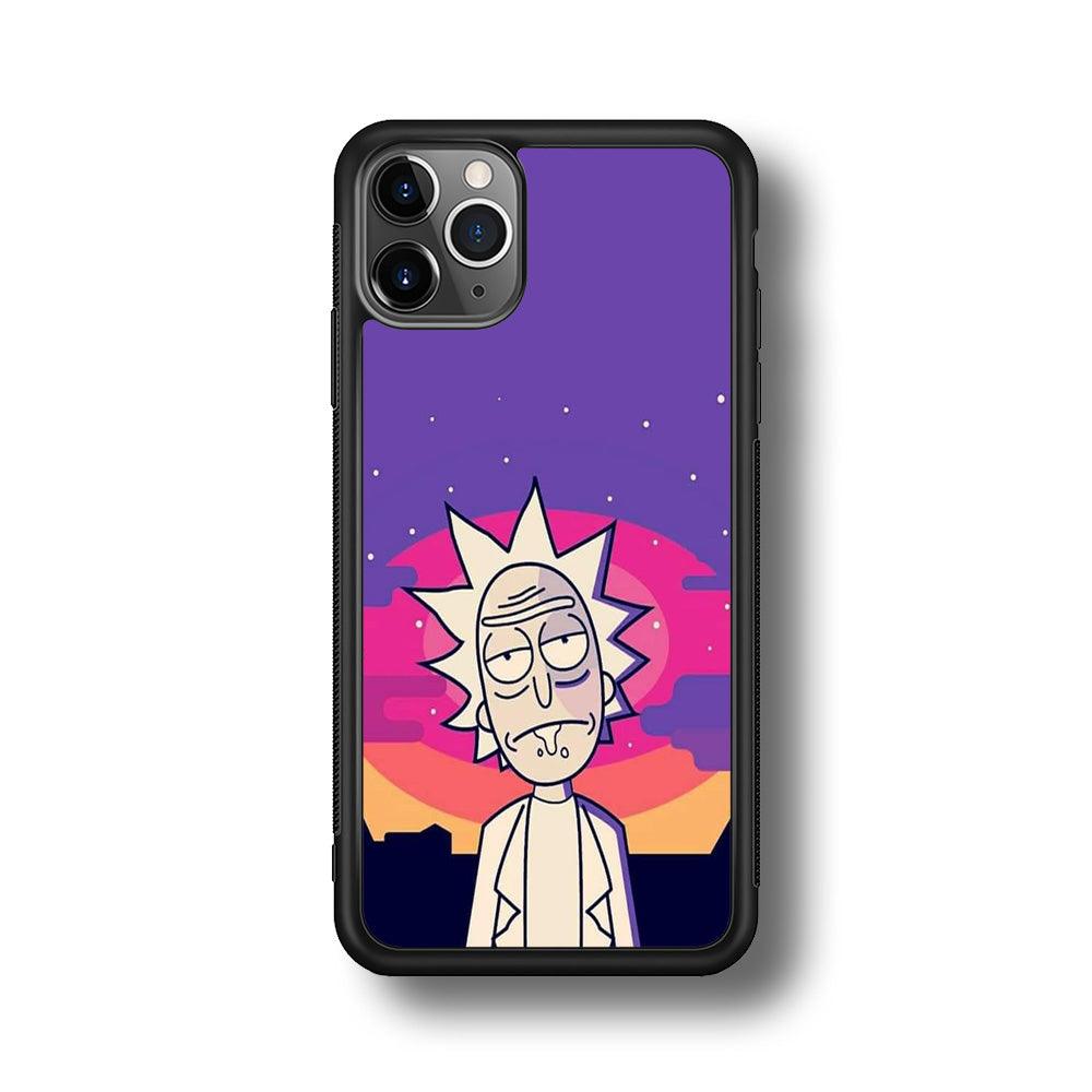 Rick and Morty Night Face iPhone 11 Pro Max Case-Rubber Black (2D Case)-Oxvistore