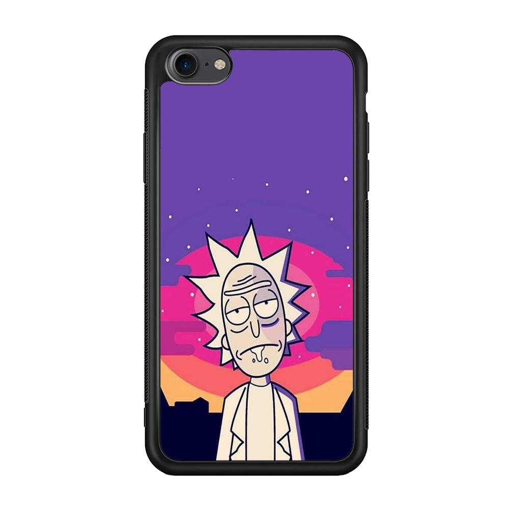 Rick and Morty Night Face iPhone 8 Case-Rubber Black (2D Case)-Oxvistore