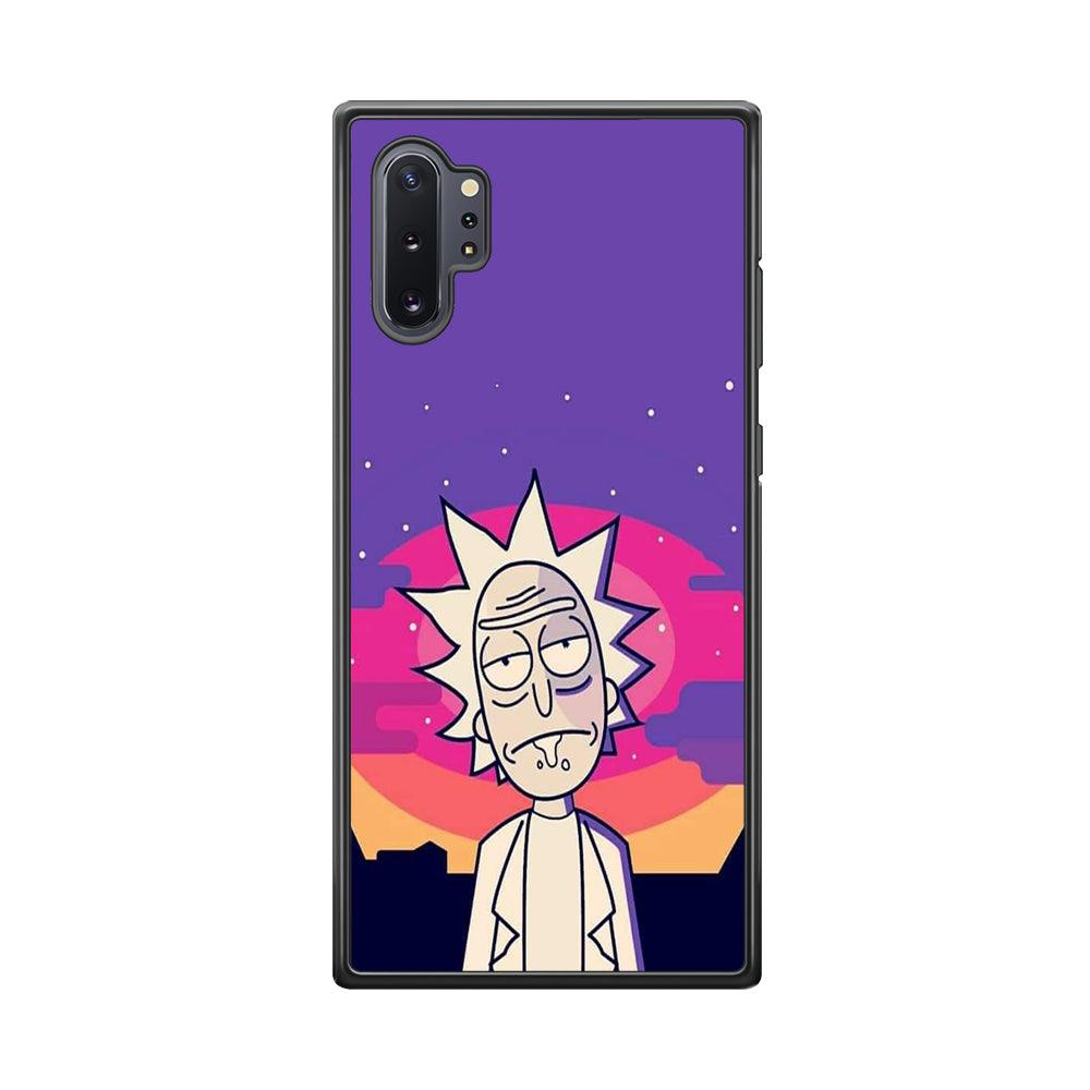 Rick and Morty Night Face Samsung Galaxy Note 10 Plus Case-Rubber Black (2D Case)-Oxvistore
