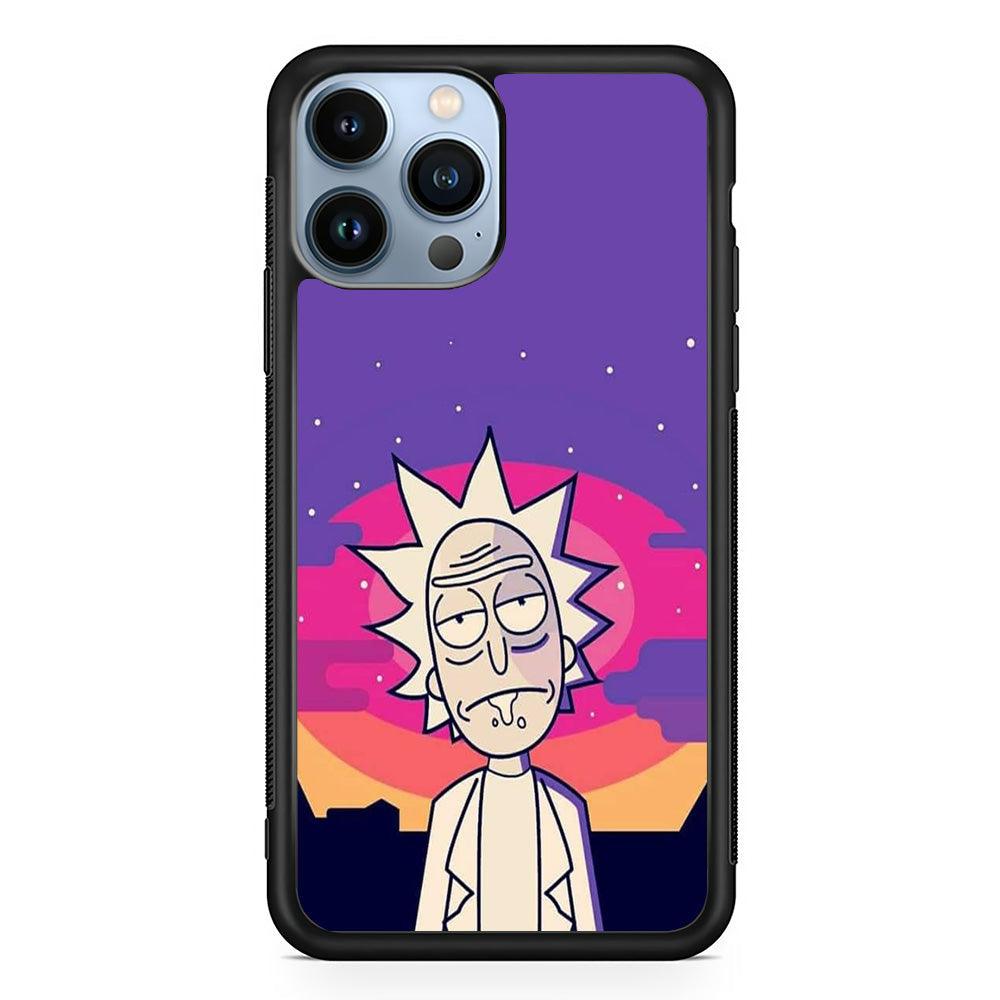 Rick and Morty Night Face iPhone 14 Pro Max Case-Rubber Black (2D Case)-Oxvistore