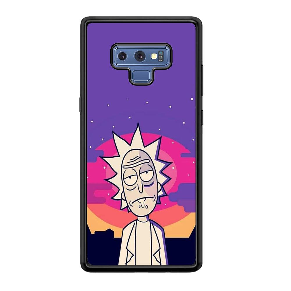 Rick and Morty Night Face Samsung Galaxy Note 9 Case-Rubber Black (2D Case)-Oxvistore
