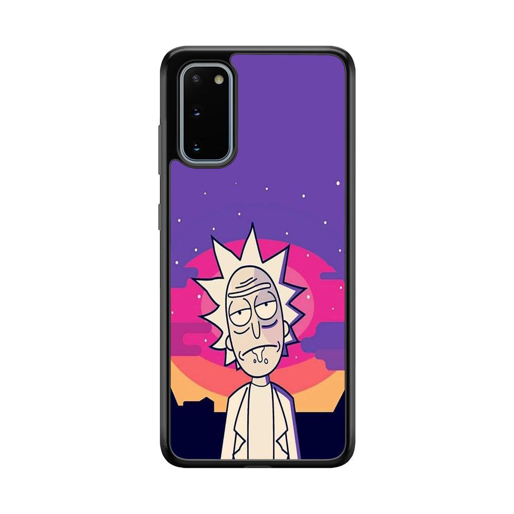 Rick and Morty Night Face Samsung Galaxy S20 Case-Rubber Black (2D Case)-Oxvistore