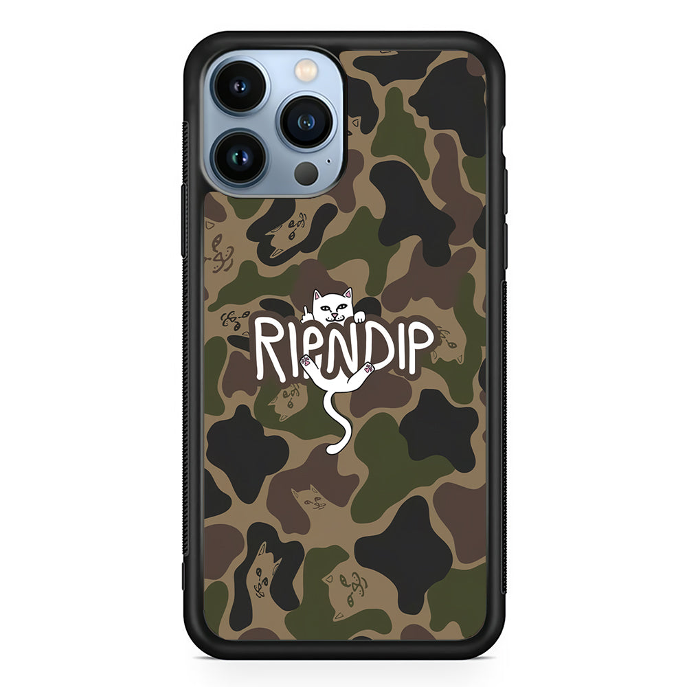 Rip N Dip Green Camo 2D Rubber Phone Case-Black-Oxvistore