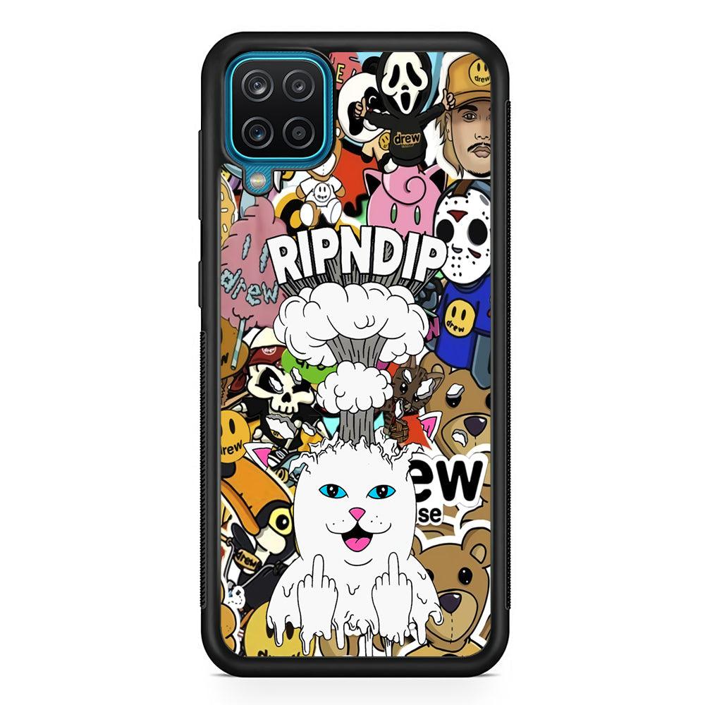 Rip N Dip Over Mind Samsung Galaxy A12 Case-Rubber Black (2D Case)-Oxvistore