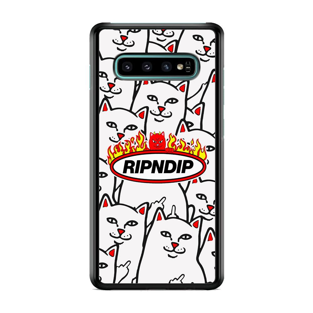 Rip N Dip Spirit Flames Samsung Galaxy S10 Case-Rubber Black (2D Case)-Oxvistore
