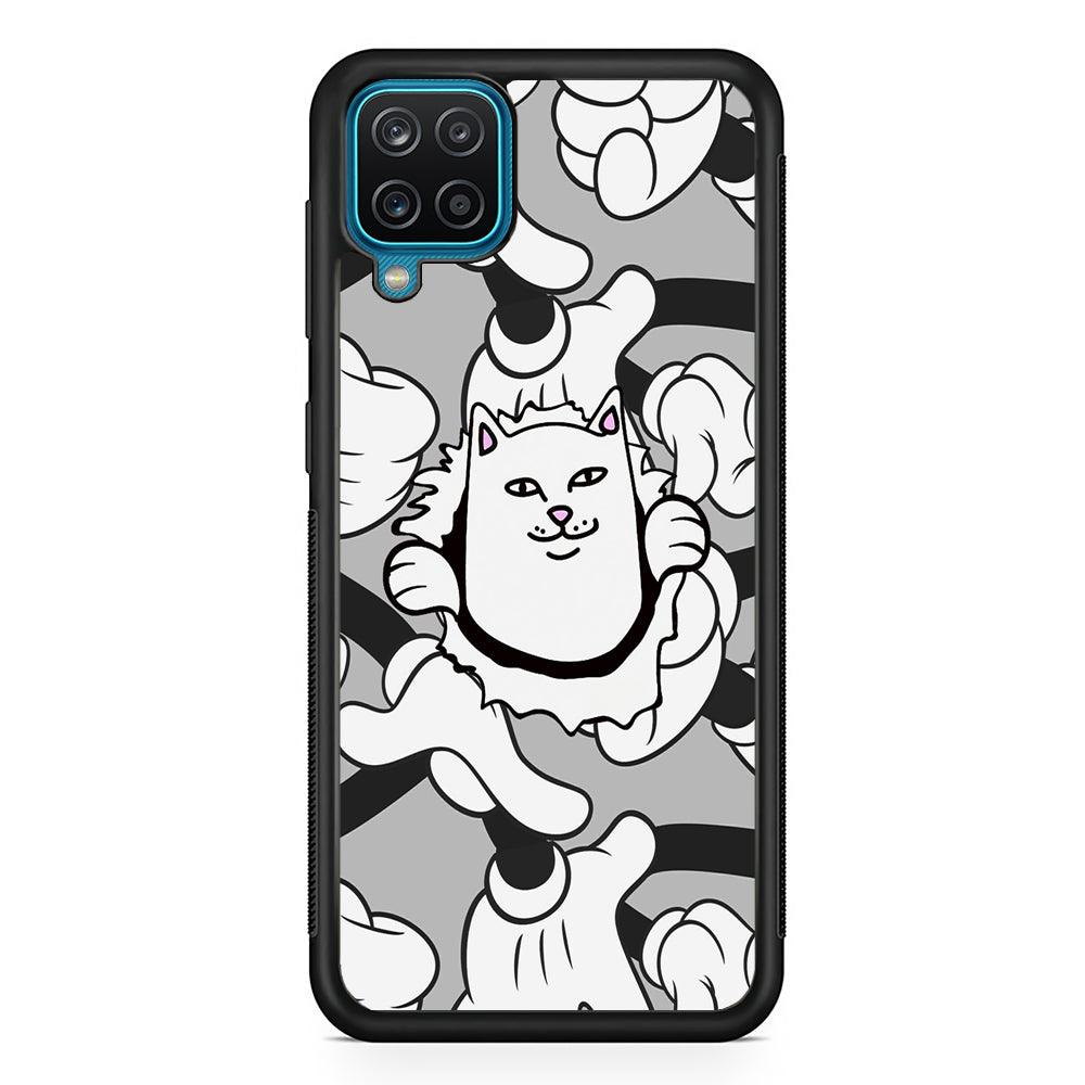 Rip n Dip Cat Force Samsung Galaxy A12 Case-Rubber Black (2D Case)-Oxvistore