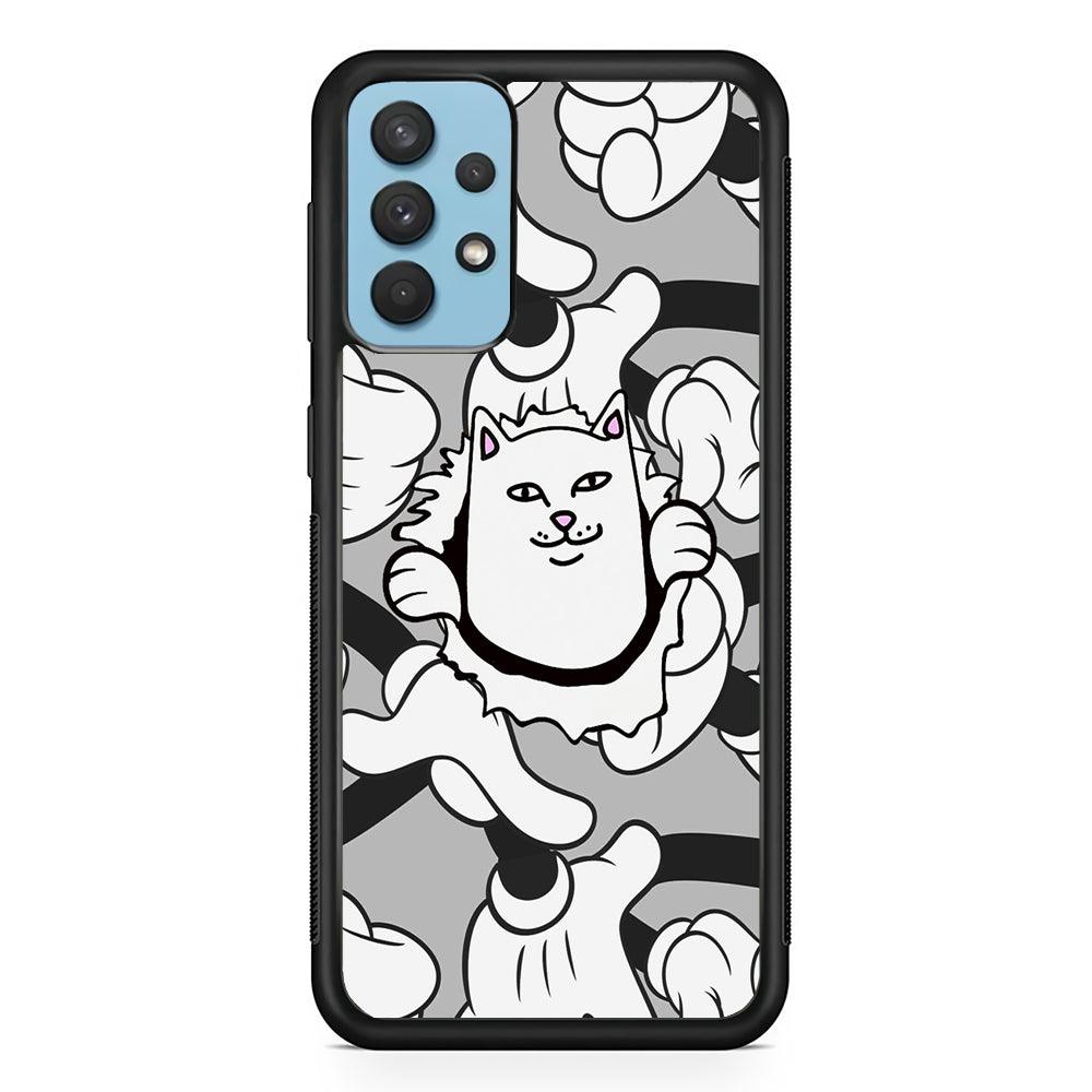 Rip n Dip Cat Force Samsung Galaxy A32 Case-Rubber Black (2D Case)-Oxvistore