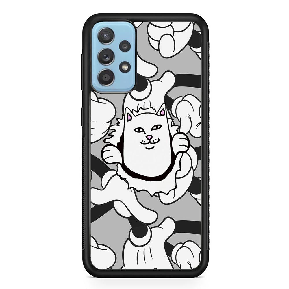 Rip n Dip Cat Force Samsung Galaxy A52 Case-Rubber Black (2D Case)-Oxvistore