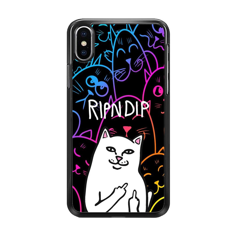 Rip n Dip Gang Vibes iPhone XS Case-Rubber Black (2D Case)-Oxvistore