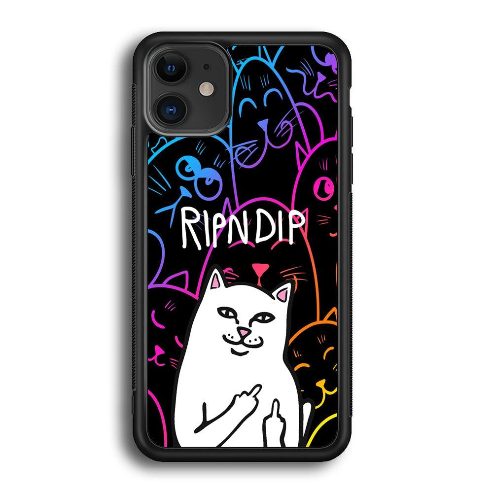 Rip n Dip Gang Vibes iPhone 12 Case-Rubber Black (2D Case)-Oxvistore