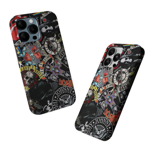 Rock Bands Logo Collage 2 in 1 Tough Phone Case-Oxvistore