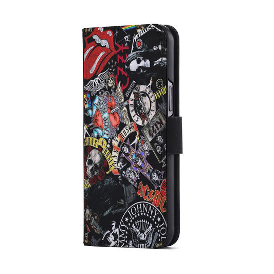 Rock Bands Logo Collage Flip Wallet Phone Case-Oxvistore
