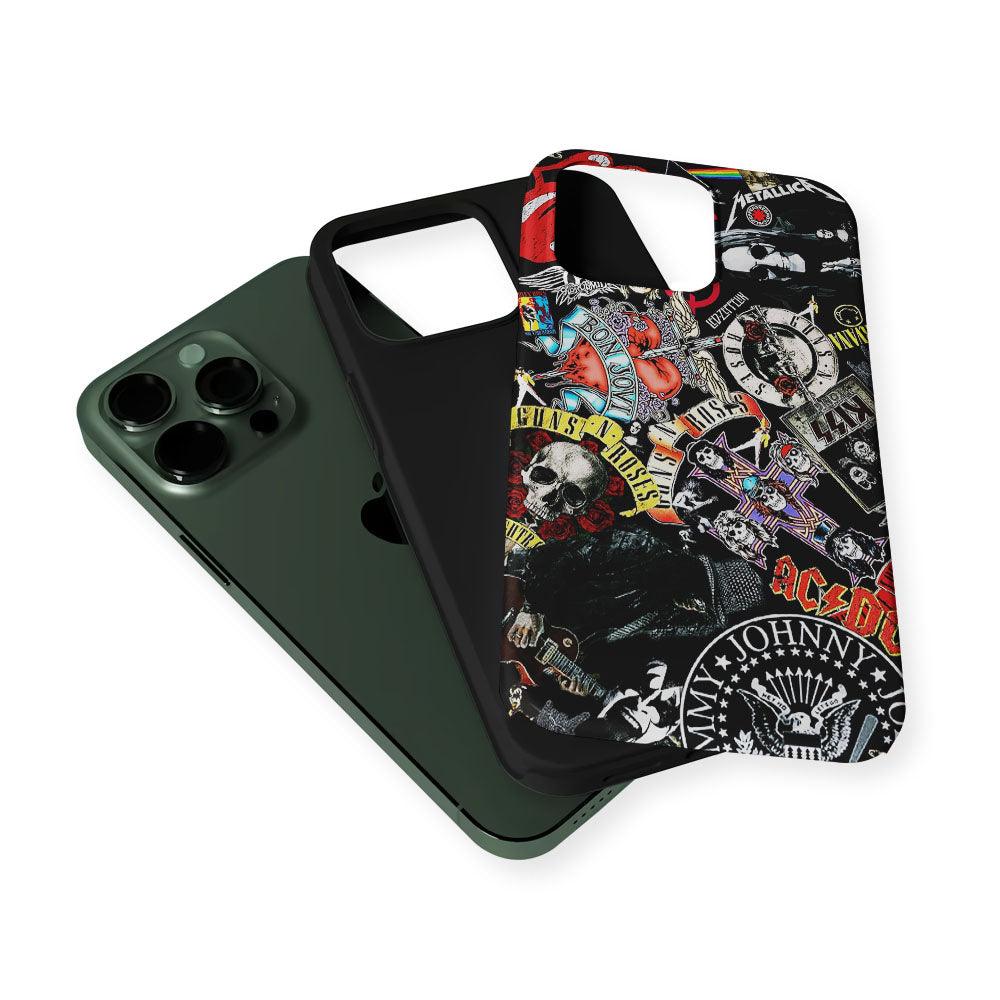 Rock Bands Logo Collage 2 in 1 Tough Phone Case-Oxvistore