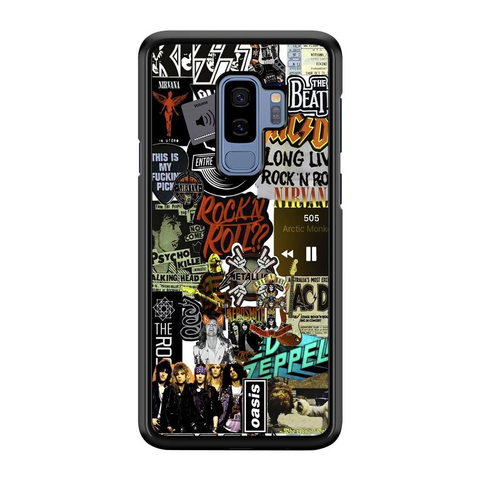 Rock's Band Historical Touch Collage Samsung Galaxy S9 Plus Case-Rubber Black (2D Case)-Oxvistore
