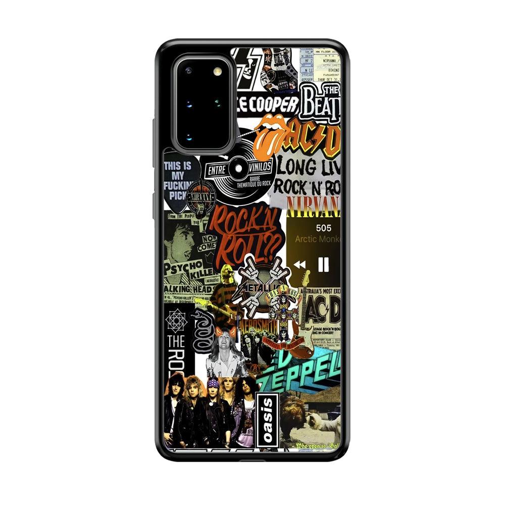 Rock's Band Historical Touch Collage Samsung Galaxy S20 Plus Case-Rubber Black (2D Case)-Oxvistore