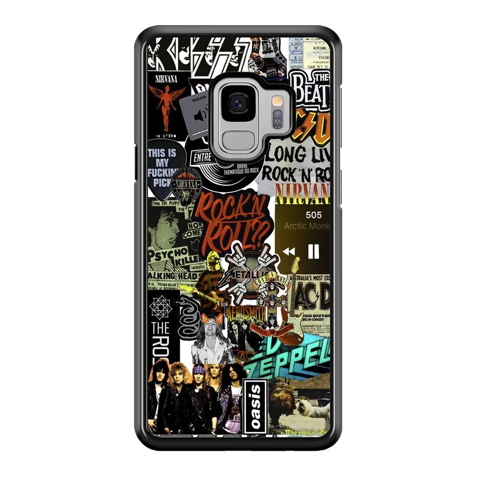 Rock's Band Historical Touch Collage Samsung Galaxy S9 Case-Rubber Black (2D Case)-Oxvistore