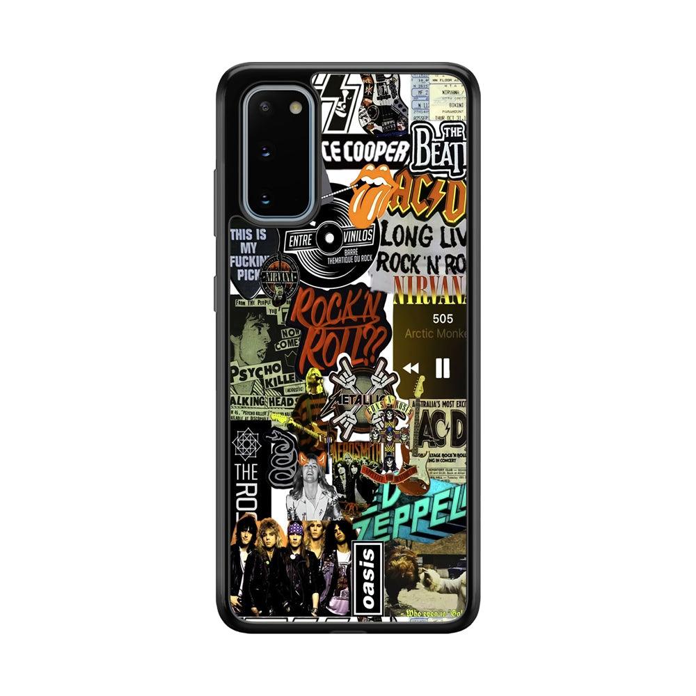 Rock's Band Historical Touch Collage Samsung Galaxy S20 Case-Rubber Black (2D Case)-Oxvistore