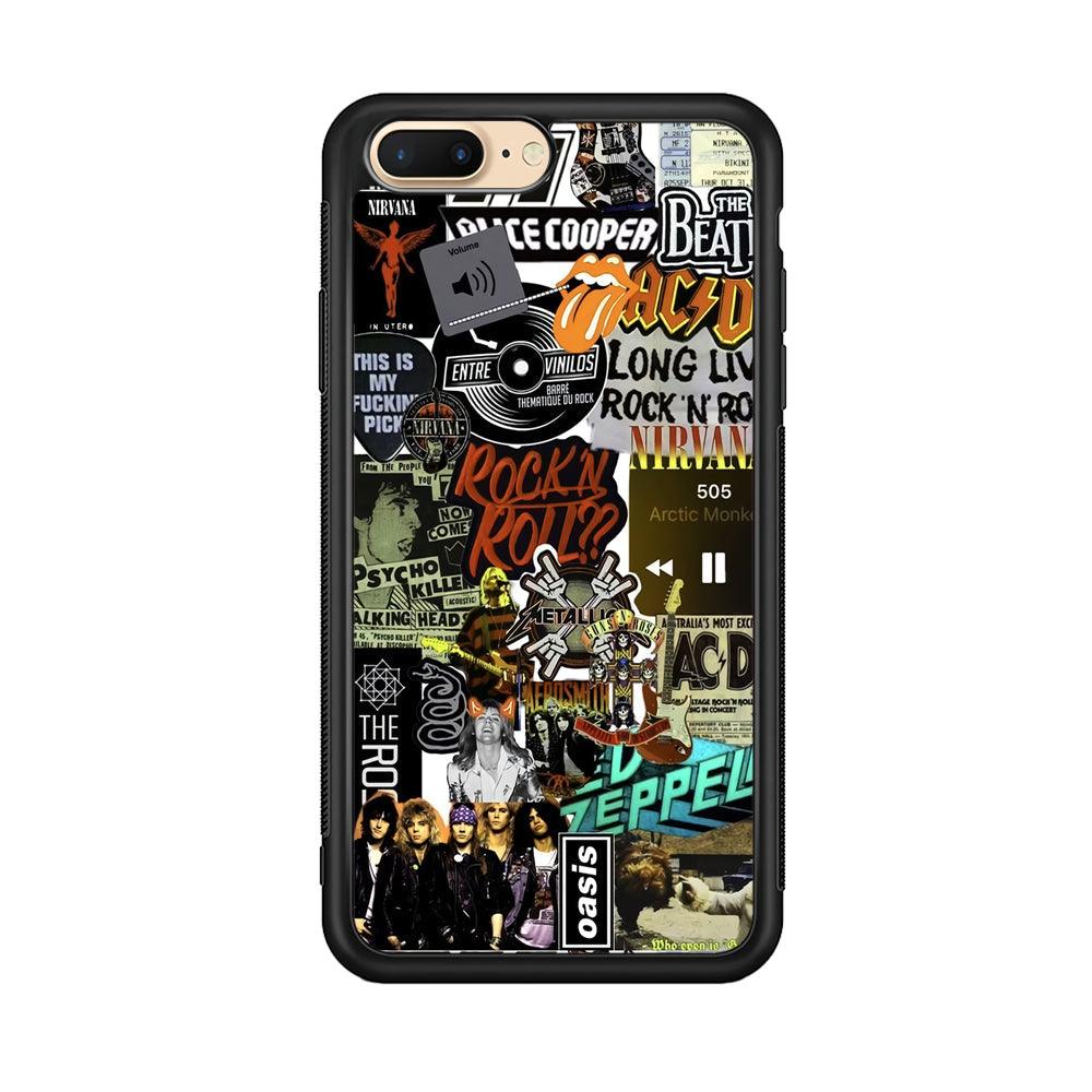 Rock's Band Historical Touch Collage iPhone 7 Plus Case-Rubber Black (2D Case)-Oxvistore