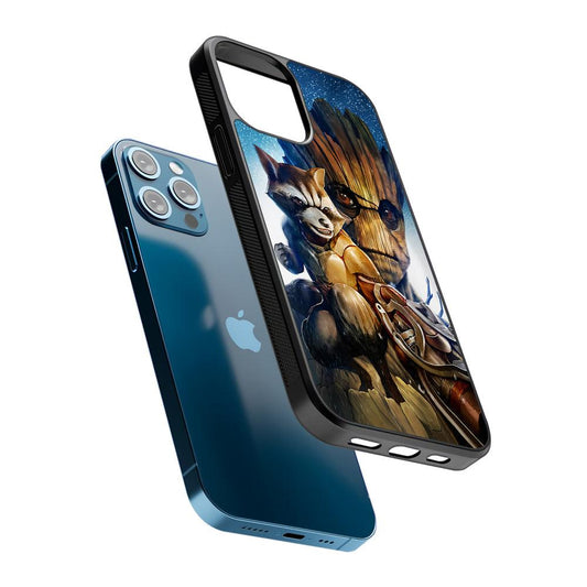 Rocket Raccoon and Groot 2D Rubber Phone Case-Oxvistore