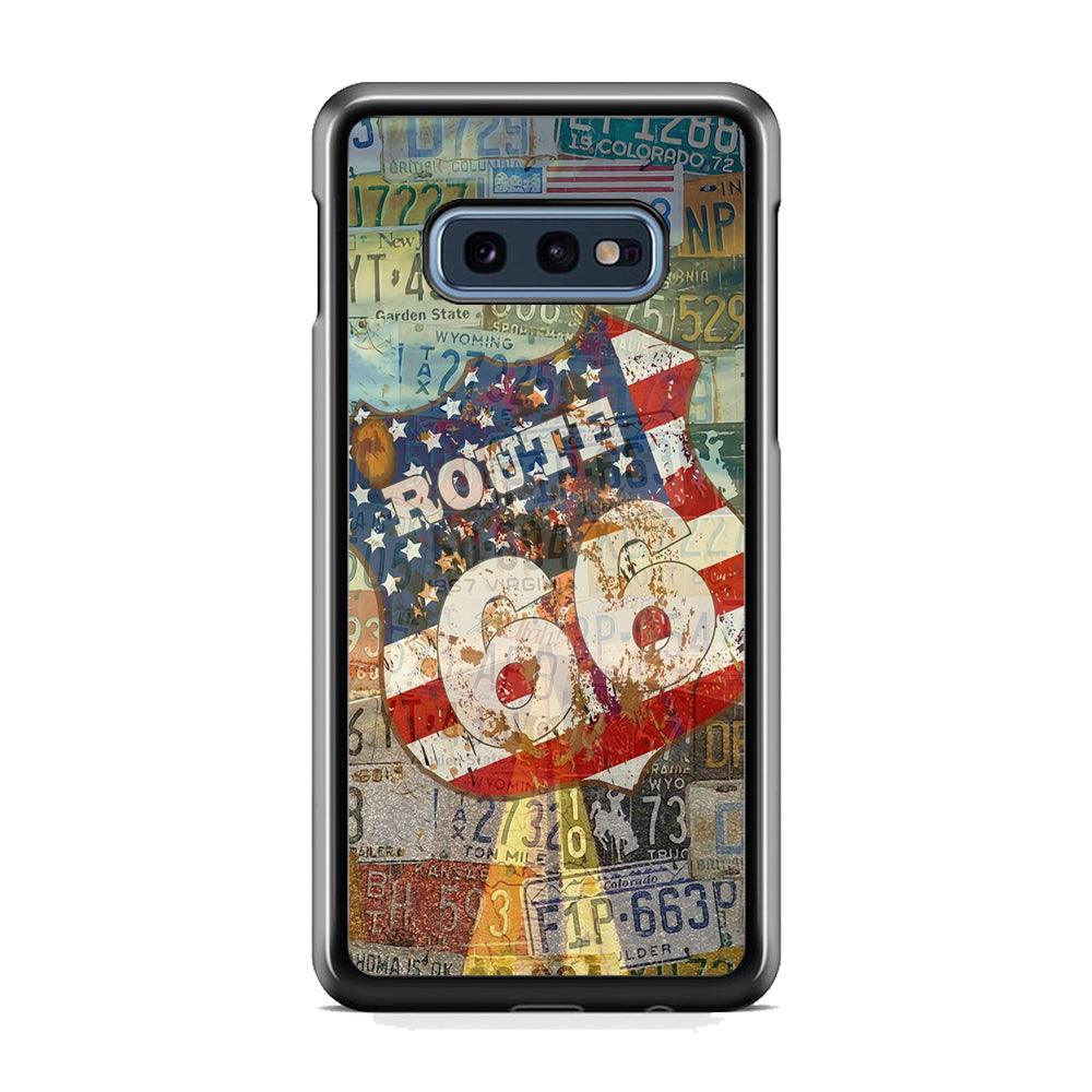 Route 66 Classic Plate Samsung Galaxy S10E Case-Rubber Black (2D Case)-Oxvistore